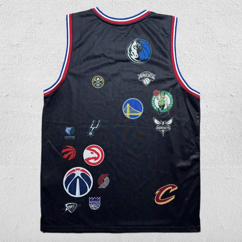 uthentic Ultra Game NBA all-over print multi-team mesh jersey in jet black